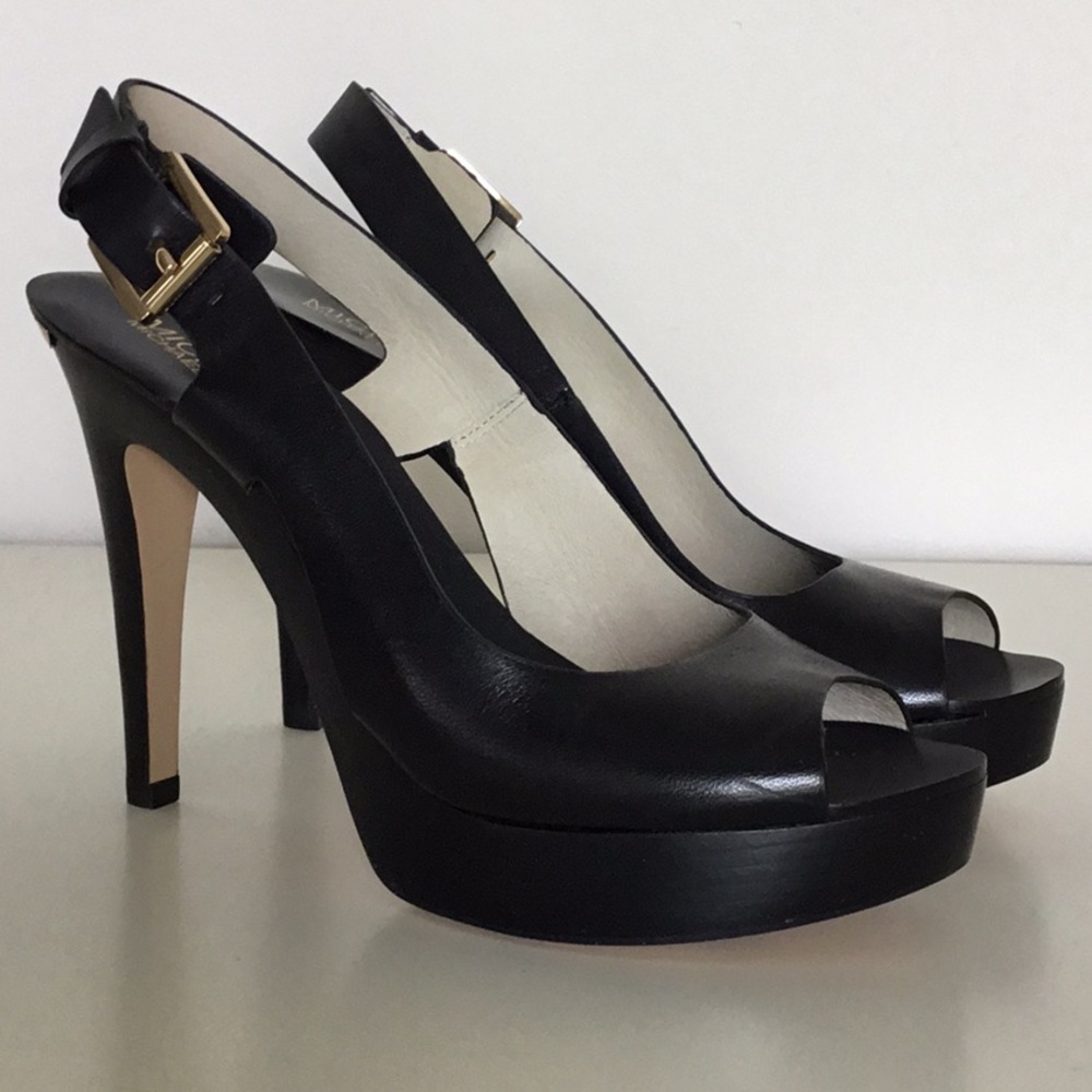 MICHAEL Michael Kors Leather Heel Sandals 8.5